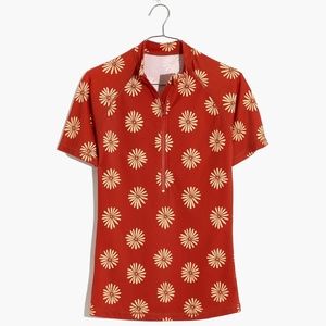 Madewell Second Wave Short-Sleeve Rash Guard in Daisy Daydream